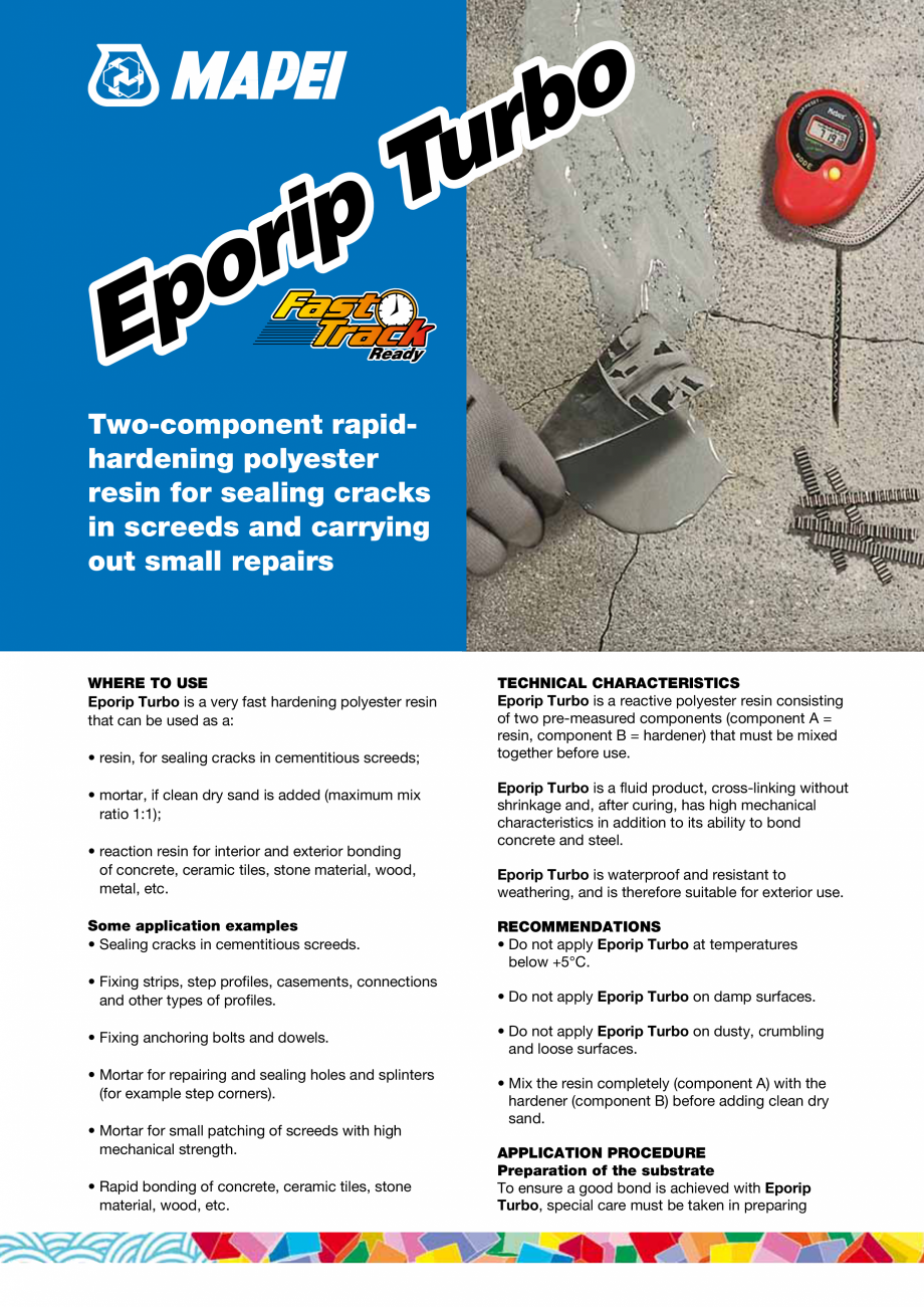 Pagina 1-Rasina poliesterica bicomponenta cu priza rapida pentru repararea si monolitizarea fisurilor din...