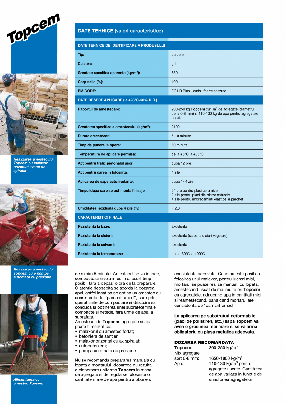 Pagina 2-Liant hidraulic special, pentru sape cu priza normala, contractii compensate si uscare rapida MAPEI ...