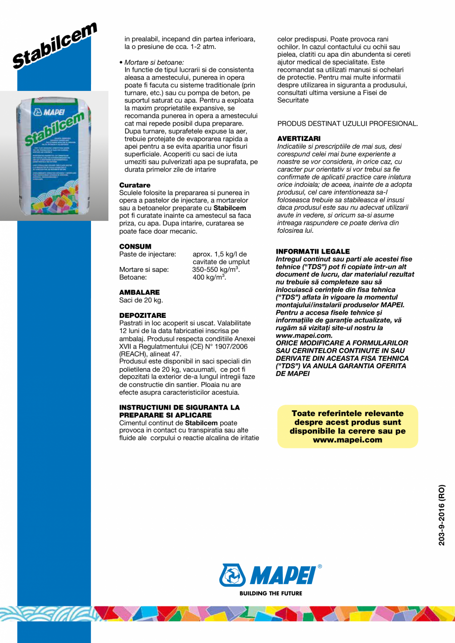 Pagina 4-Liant pe baza de ciment, expansiv, foarte fluid pentru prepararea pastelor fluide de injectare, a...