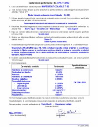 Declaratie de performanta - Mortar hIdraulic pe baza de ciment hidraulic - (R4-CC)