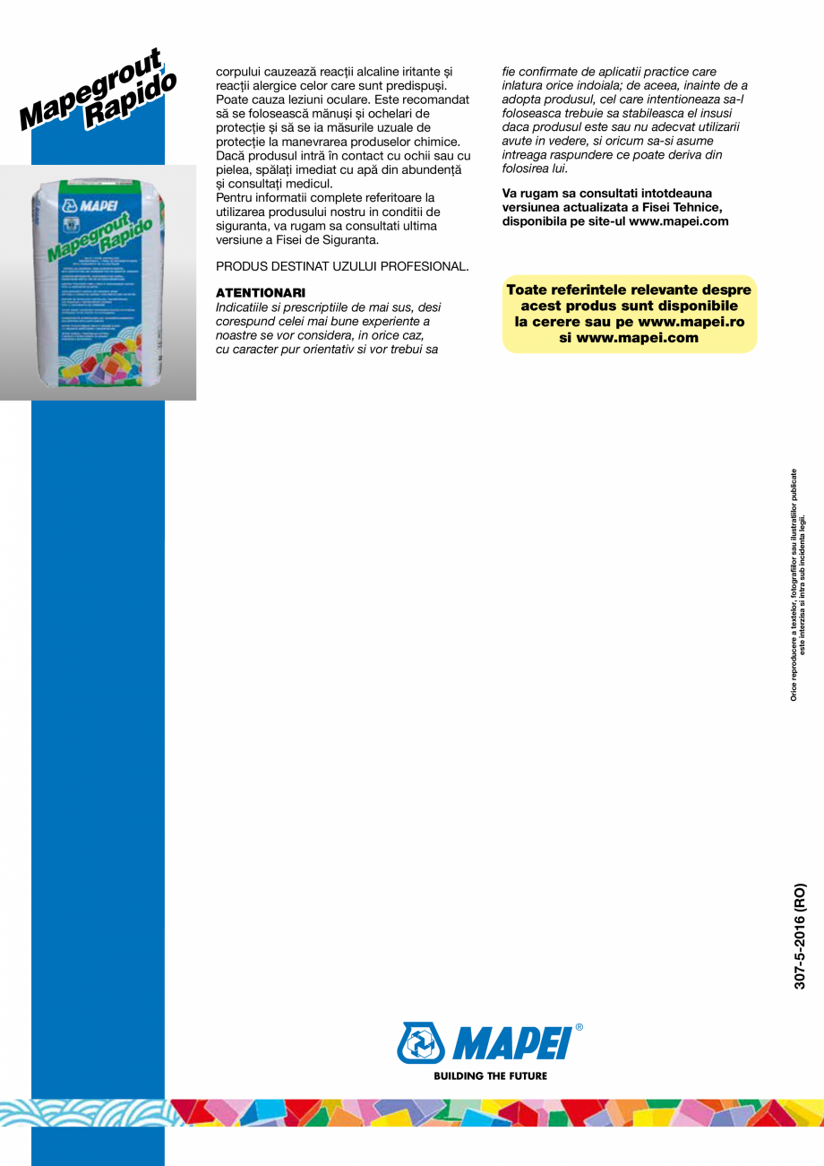 Pagina 4-Mortar fibroranforsat, cu priza si uscare rapida, cu contractii compensate, pentru repararea...