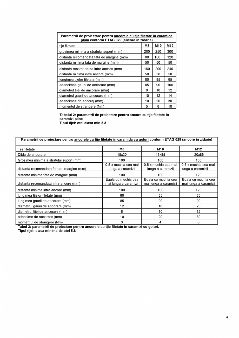 Pagina 4-Ancora chimica pentru ancoraje in zidarie si incarcari usoare MAPEI MAPEFIX PE WALL Fisa tehnica...