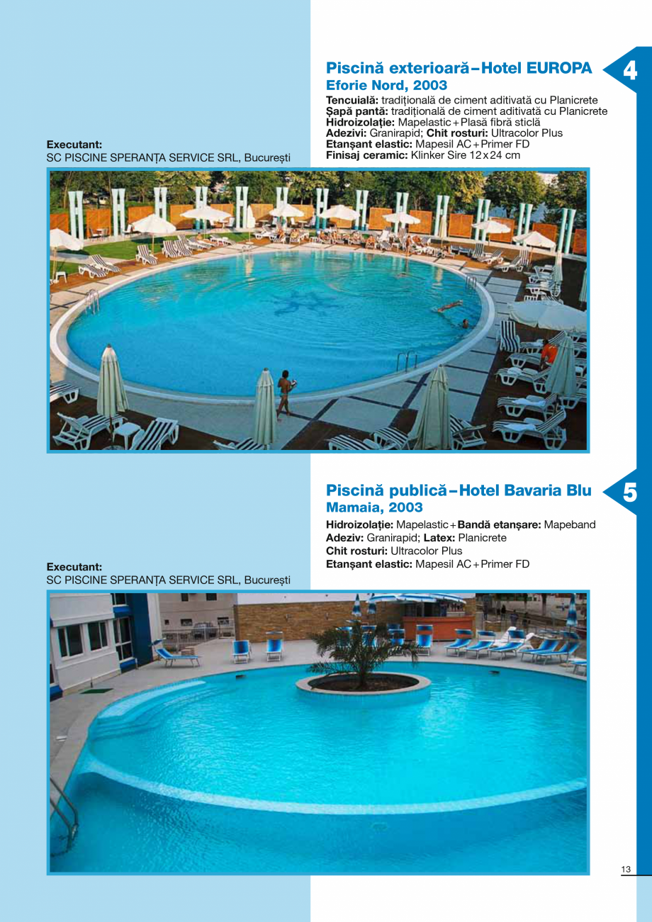 Pagina 13-Ghid constructia piscinelor din beton armat MAPEI Catalog, brosura Romana us în operă și ușor de...