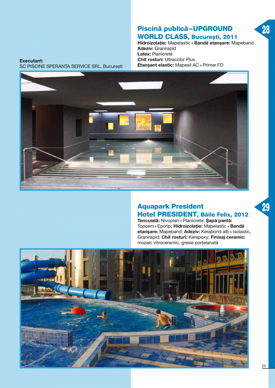 Pagina 25-Ghid constructia piscinelor din beton armat MAPEI Catalog, brosura Romana andă lipirea finisajelor ...