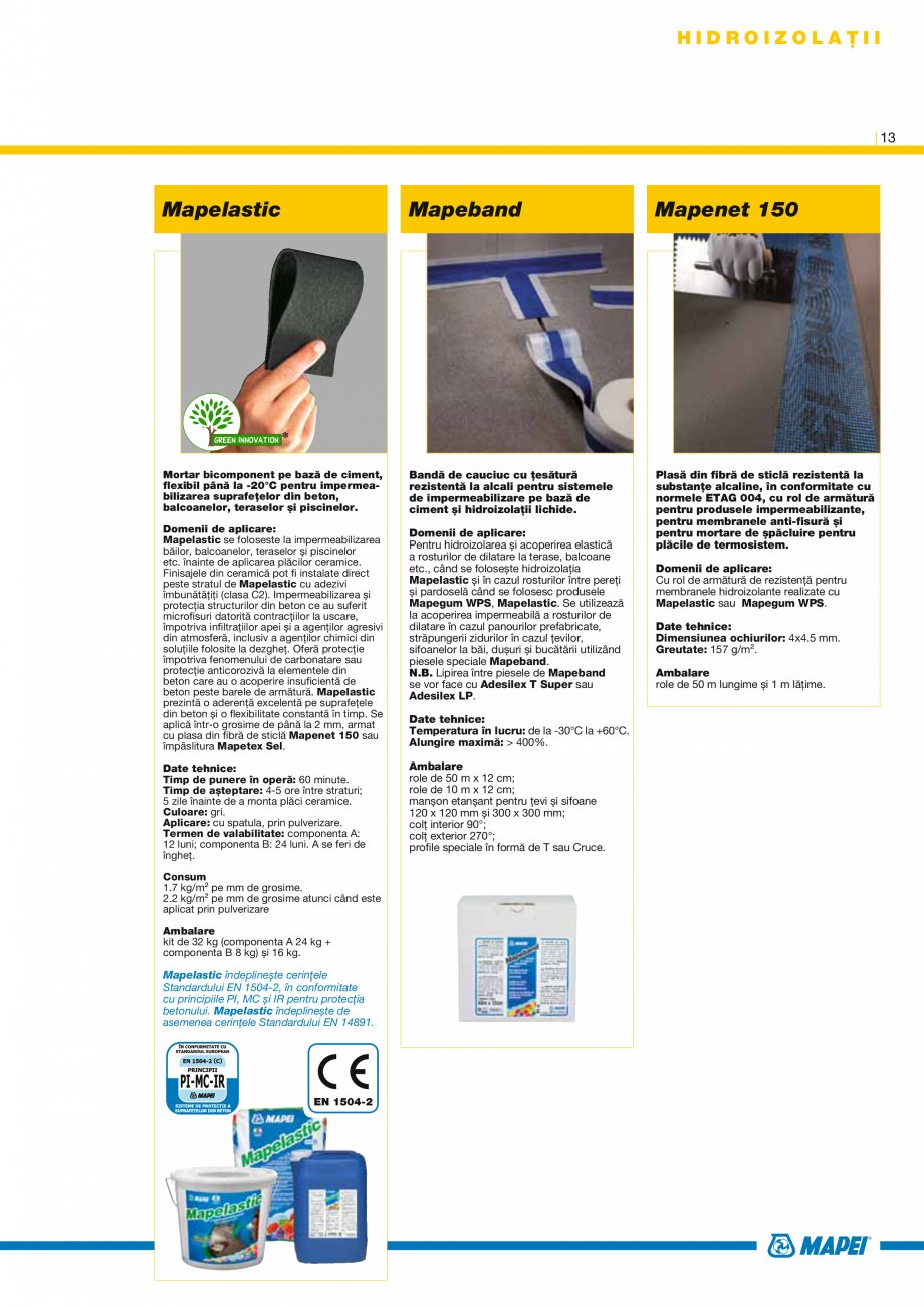 Pagina 15-Produse pentru montarea placilor ceramice si a placilor din piatra naturala MAPEI Catalog, brosura...