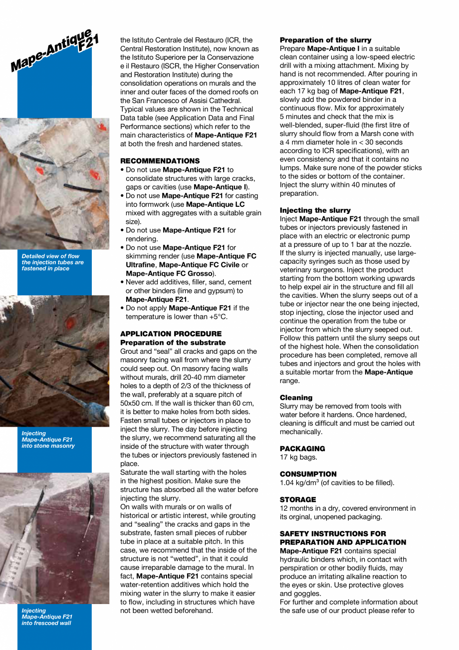 Pagina 2-Liant hidraulic filerizat, superfluid, pe baza de var MAPEI Mape-Antique F21 Fisa tehnica Engleza ry...