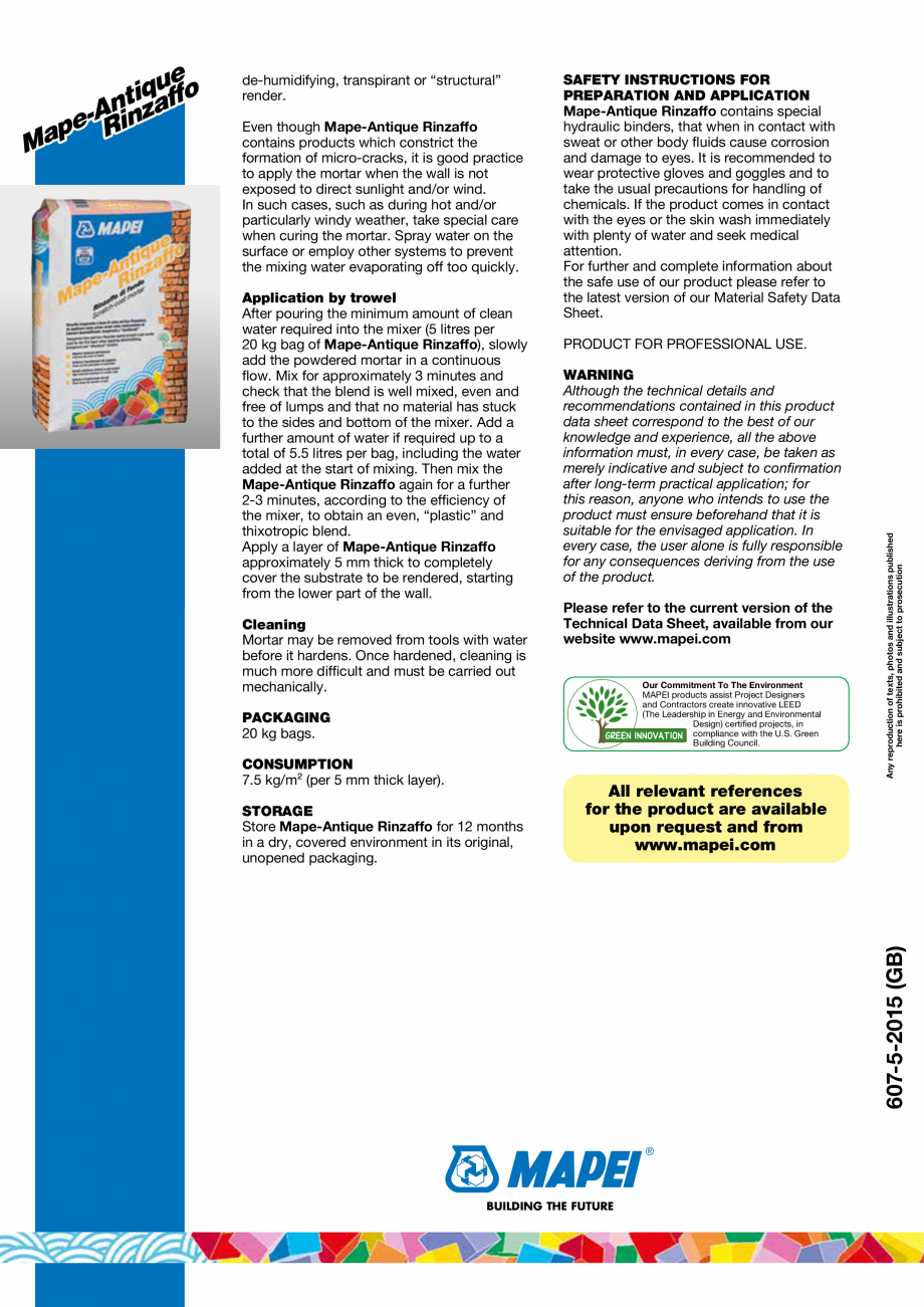 Pagina 4-Mortar predozat pe baza de var  MAPEI Mape-Antique Rinzaffo Fisa tehnica Engleza aused by plastic...
