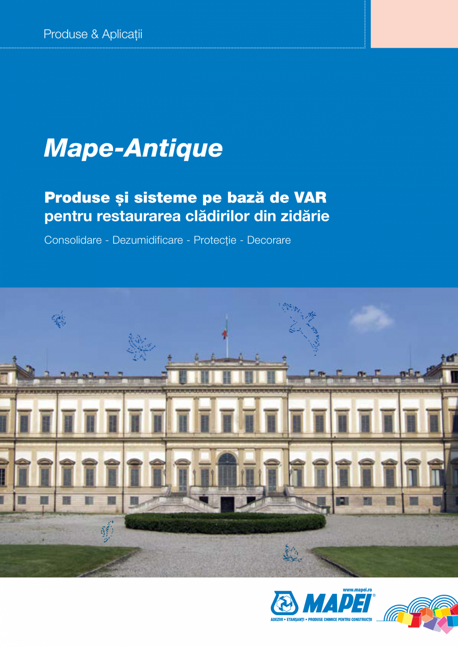 Pagina 1-Produse si sisteme pe baza de VAR pentru restaurarea cladirilor din zidarie MAPEI Catalog, brosura...