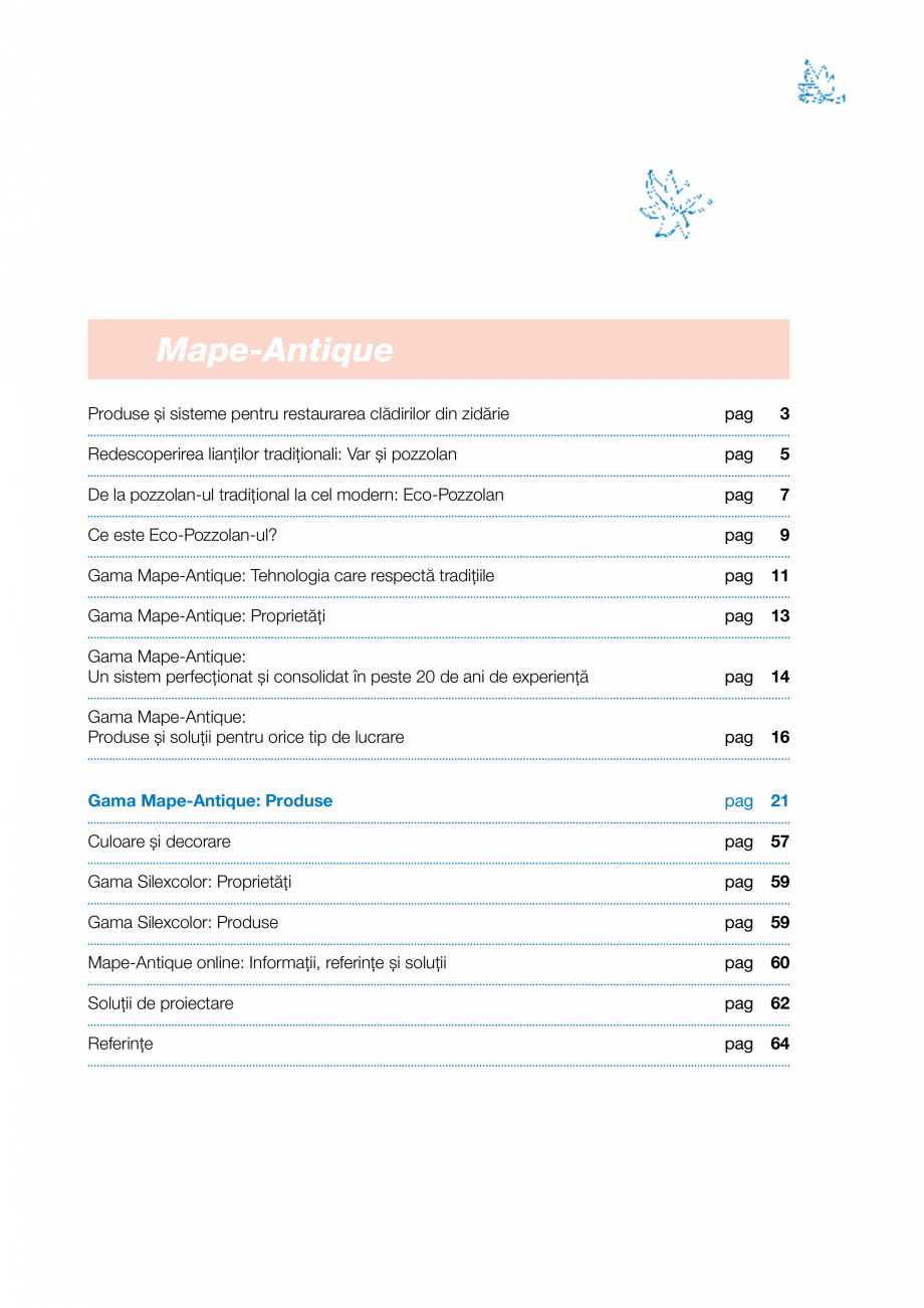 Pagina 3-Produse si sisteme pe baza de VAR pentru restaurarea cladirilor din zidarie MAPEI Catalog, brosura...