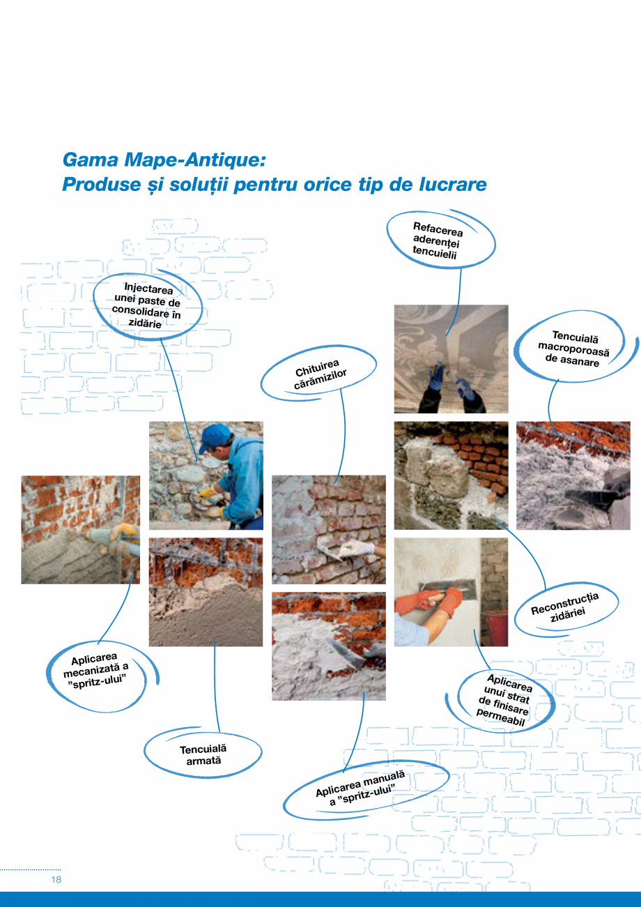 Pagina 18-Produse si sisteme pe baza de VAR pentru restaurarea cladirilor din zidarie MAPEI Catalog, brosura...