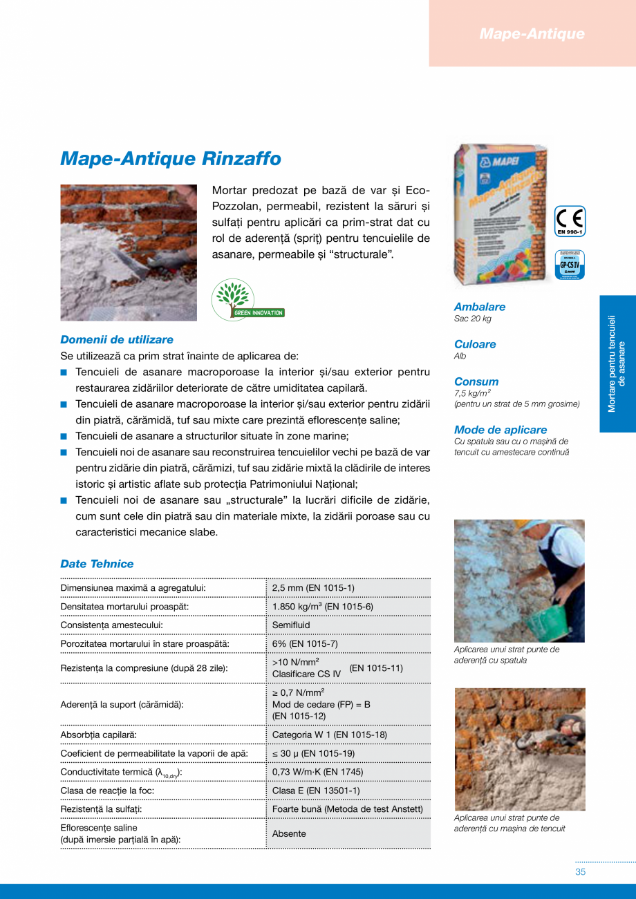 Pagina 35-Produse si sisteme pe baza de VAR pentru restaurarea cladirilor din zidarie MAPEI Catalog, brosura...