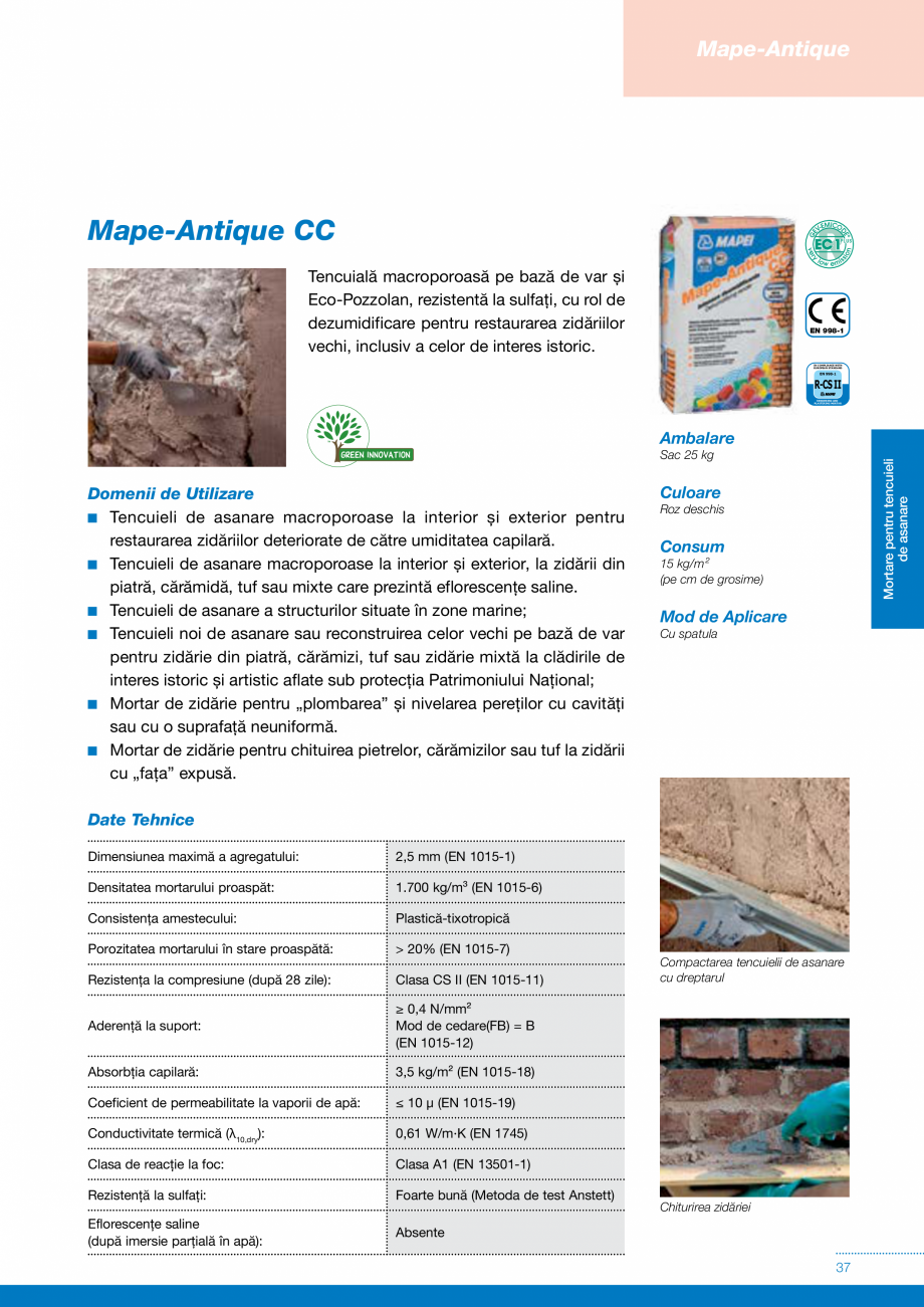 Pagina 37-Produse si sisteme pe baza de VAR pentru restaurarea cladirilor din zidarie MAPEI Catalog, brosura...