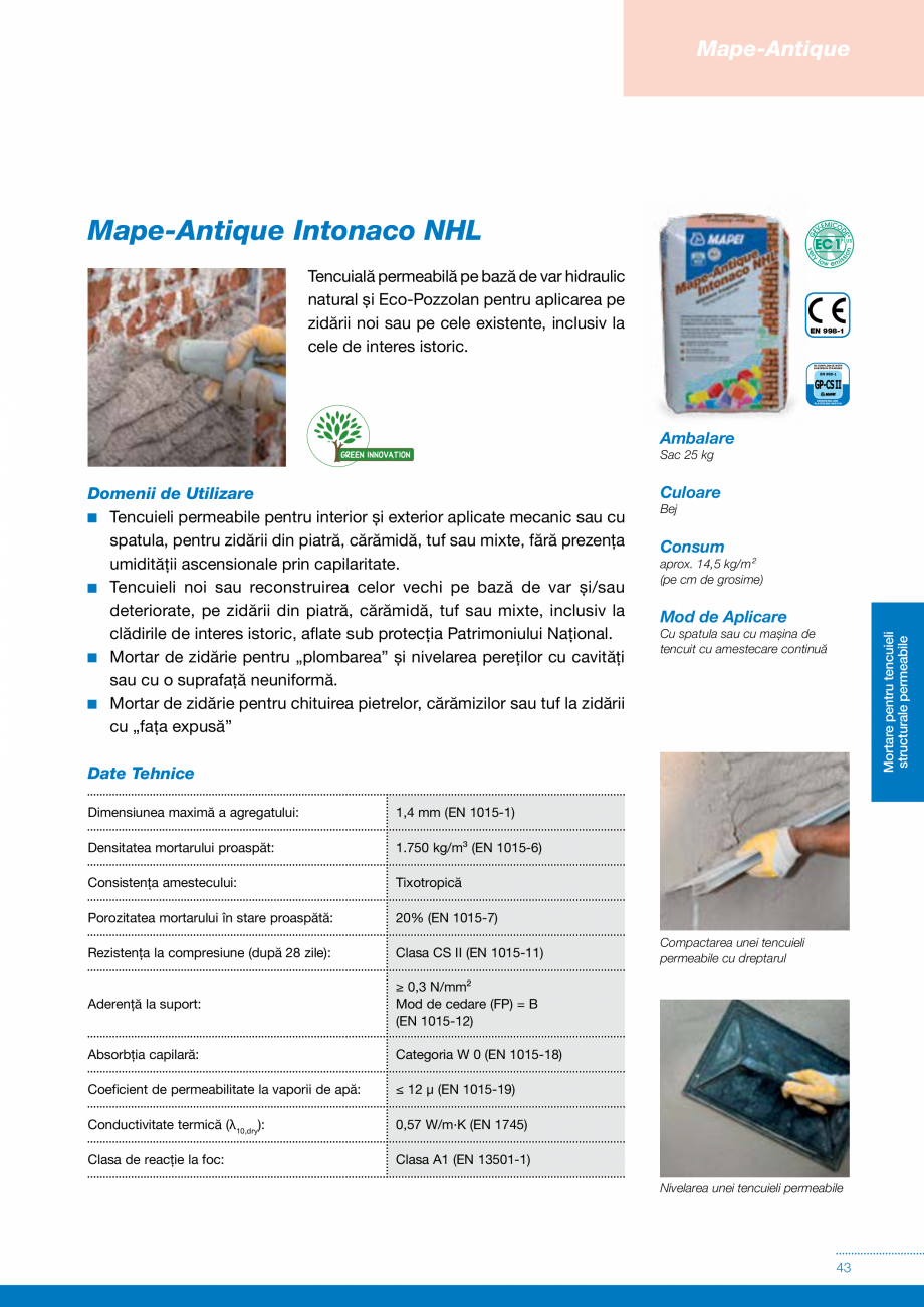 Pagina 43-Produse si sisteme pe baza de VAR pentru restaurarea cladirilor din zidarie MAPEI Catalog, brosura...
