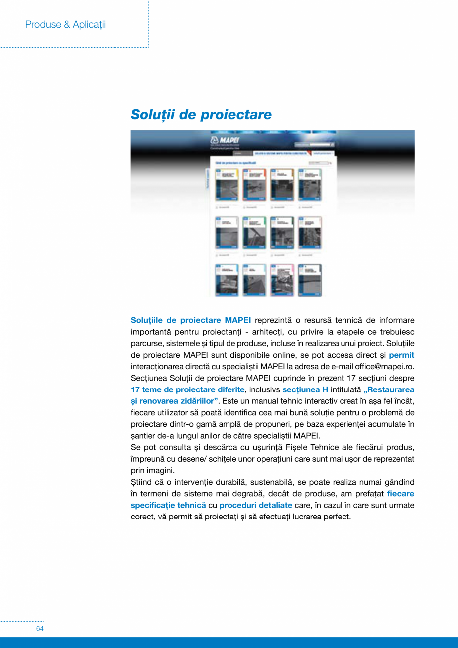 Pagina 64-Produse si sisteme pe baza de VAR pentru restaurarea cladirilor din zidarie MAPEI Catalog, brosura...
