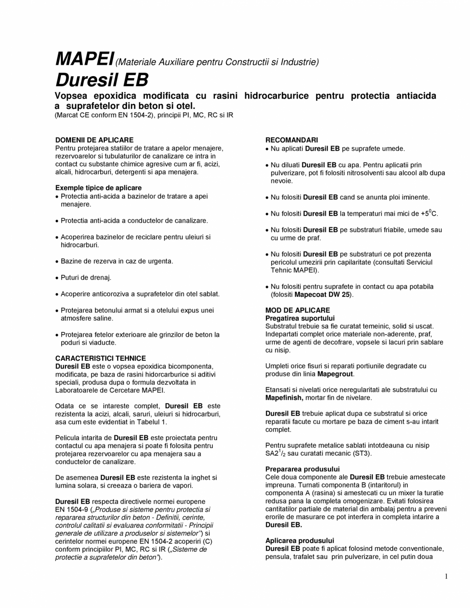 Pagina 1-Vopsea epoxidica modificata cu rasini hidrocarburice pentru protectia antiacida a suprafetelor din...