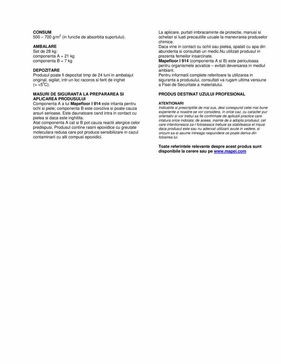 Pagina 2 - Amorsa epoxidica bi-componenta pentru amorsarea tablierelor de pod din beton MAPEI...