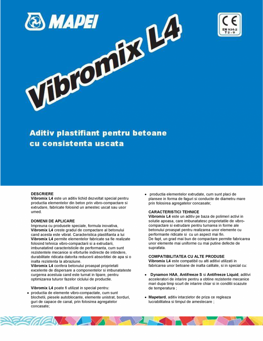 Pagina 1-Aditiv plastifiant pentru betoane cu consistenta uscata MAPEI VIBROMIX L4 Fisa tehnica Romana...
