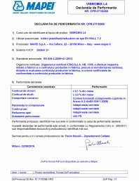 Declaratie de performanta - Aditivi plastifianti/reducatori de apa EN 934-2, T.2