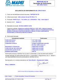 Declaratie de performanta - Aditiv antenori de aer EN 934-2, T.2