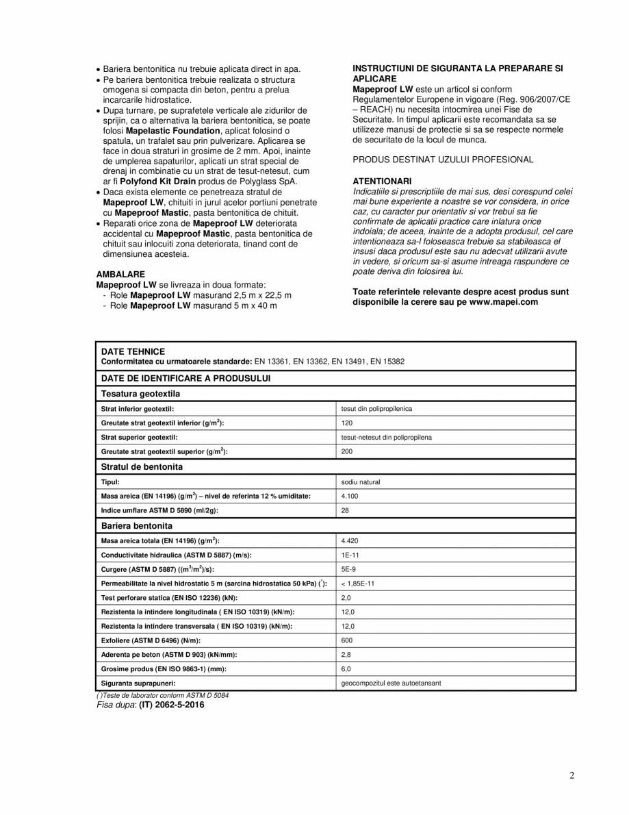 Pagina 2-Straturi bentonitice pentru hidroizolarea suprafetelor orizontale si verticale ale structurilor...