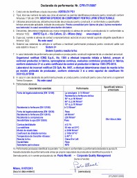 Declaratie de performanta - Mortar expoxidic bi-compoment pentru lipiri structurale