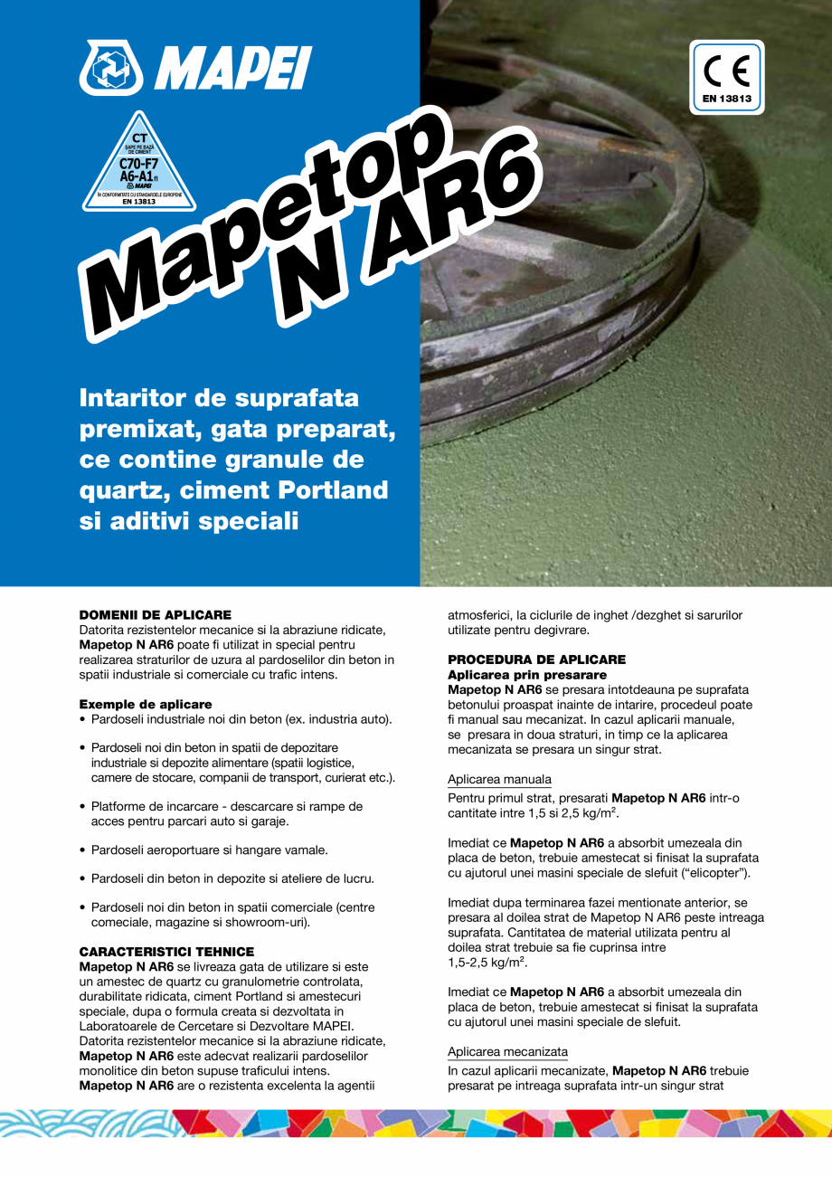 Pagina 1-Intaritor de suprafata premixat, gata preparat MAPEI MAPETOP N AR6 Fisa tehnica Romana p
o
6
t
R
e
p...