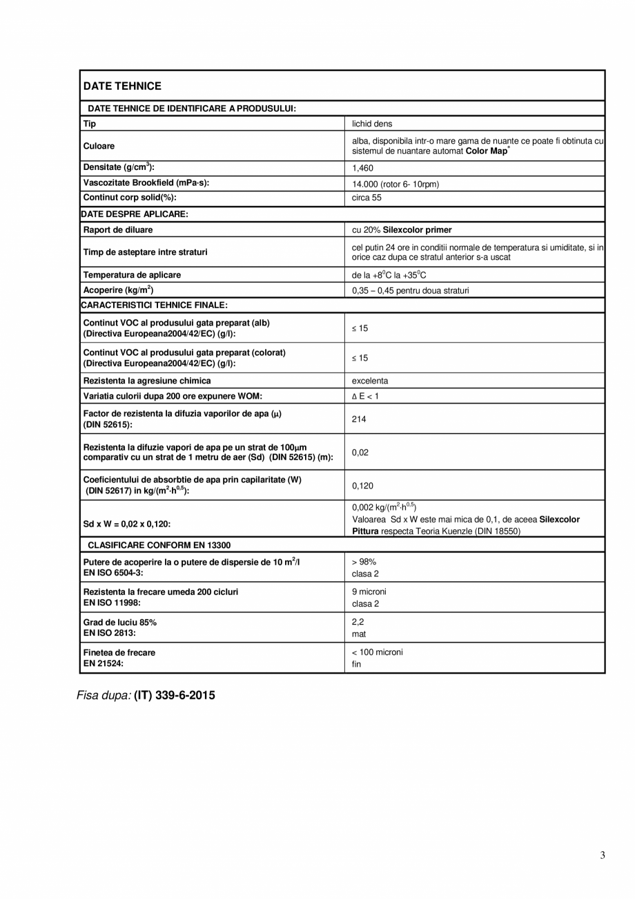 Pagina 3-Vopsea silicatica pentru aplicatii la interior si exterior MAPEI SILEXCOLOR PITTURA Fisa tehnica...