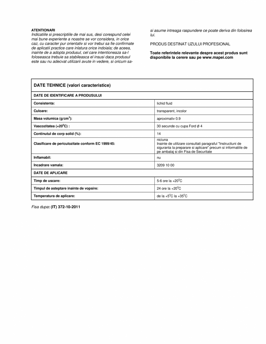 Pagina 2-Amorsa pe baza de silicati cu permeabilitate foarte ridicata, cu aspect neted MAPEI SILEXCOLOR...