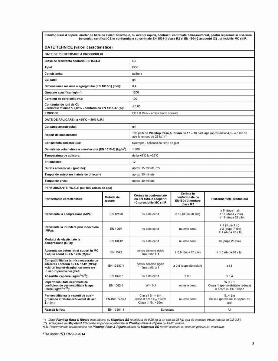 Pagina 3-Mortar pe baza de ciment pentru repararea si nivelarea betonului MAPEI PLANITOP RASA & RIPARA...