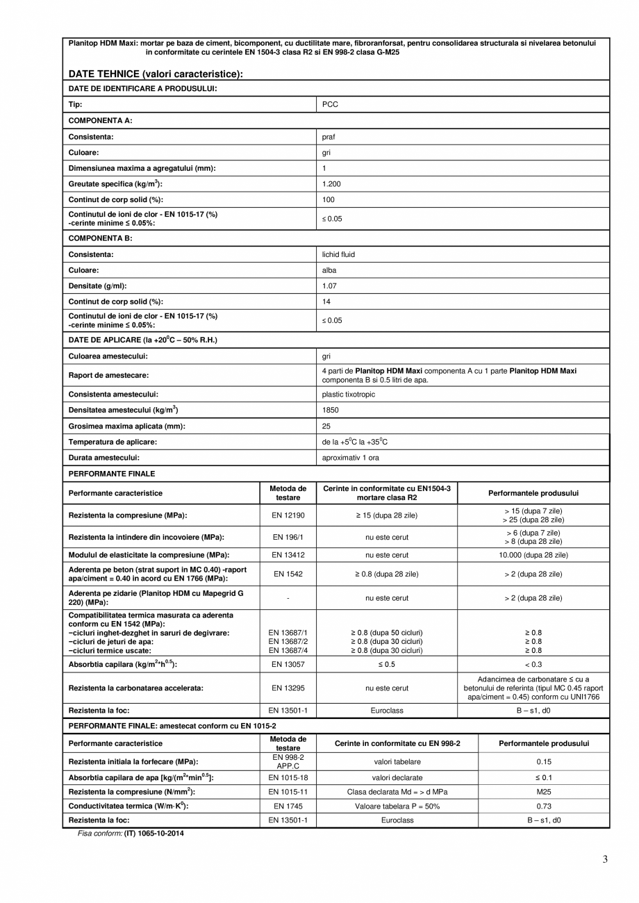 Pagina 3-Mortar pe baza de ciment, bicomponent pentru armare structurala „armata” MAPEI PLANITOP ...