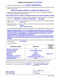 Declaratie de performanta - mortar de zidarie bi-compoment cu intrebuintari generale (G, M15)