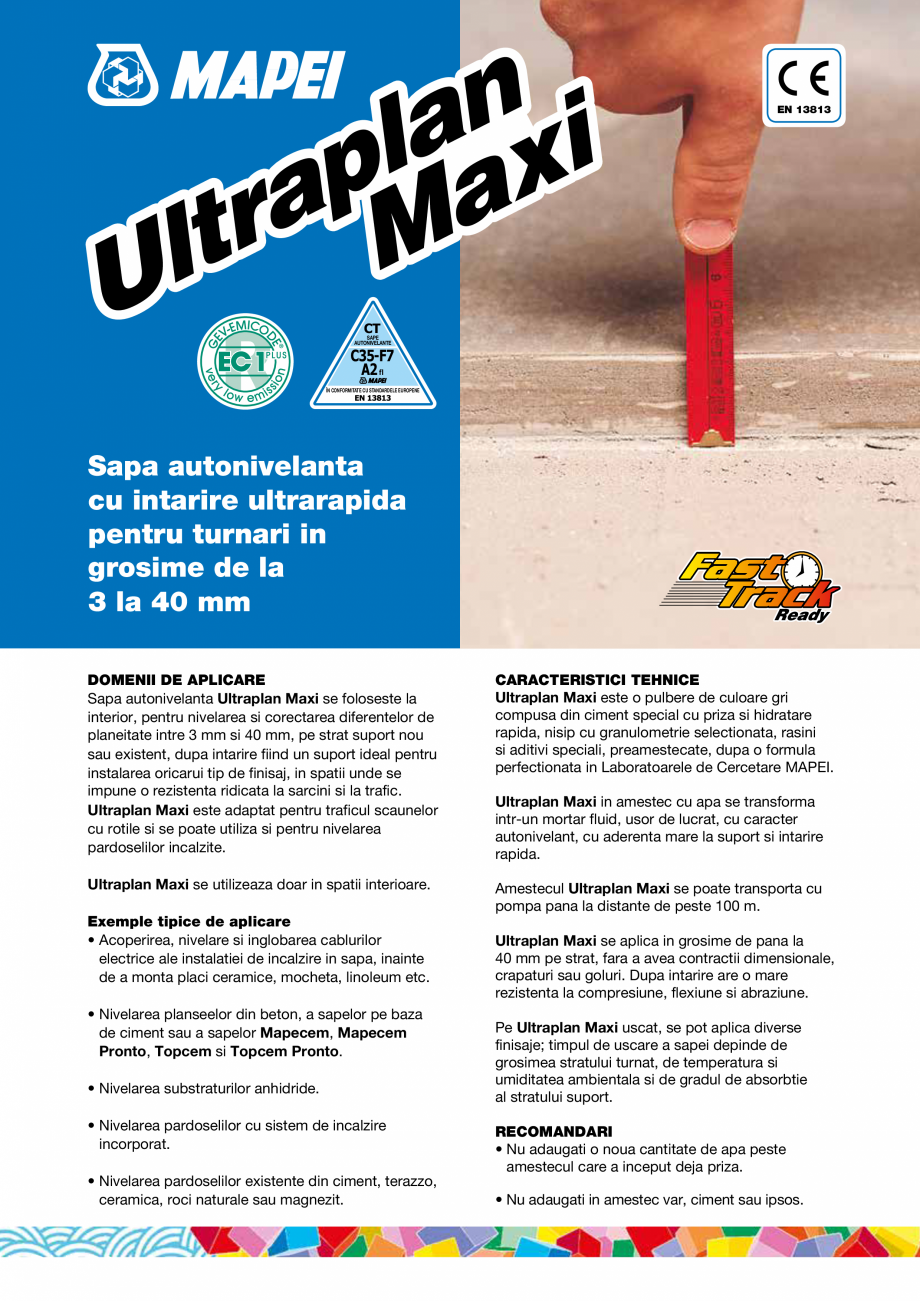 Pagina 1-Sapa autonivelanta cu intarire ultrarapida pentru turnari in grosime de la 3 la 40 mm MAPEI...