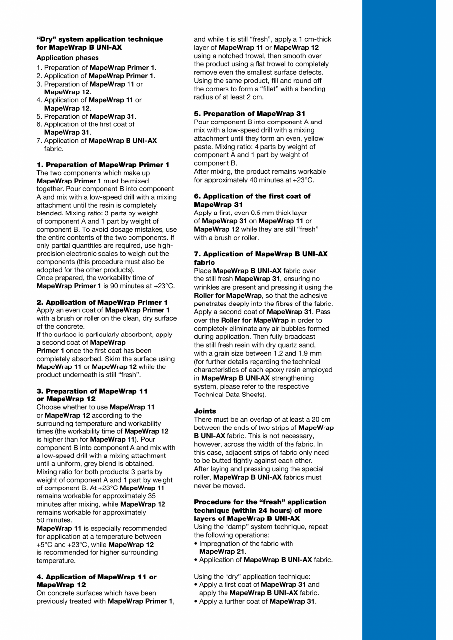 Pagina 4-Tesatura unidirectionala din fibre de bazal cu rezistenta ridicata MAPEI MAPEWRAP B UNI-AX Fisa...