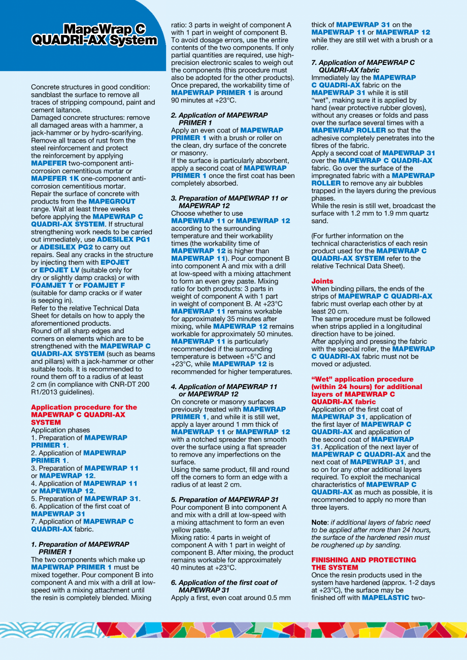 Pagina 2-Sistem de consolidare structurala MAPEI MAPEWRAP C QUADRI-AX SYSTEM Fisa tehnica Engleza ates and...