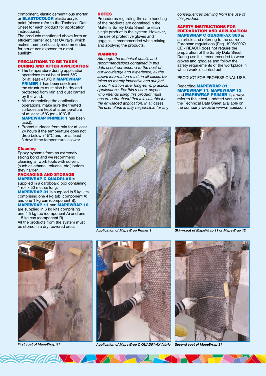 Pagina 3-Sistem de consolidare structurala MAPEI MAPEWRAP C QUADRI-AX SYSTEM Fisa tehnica Engleza ff surfaces...