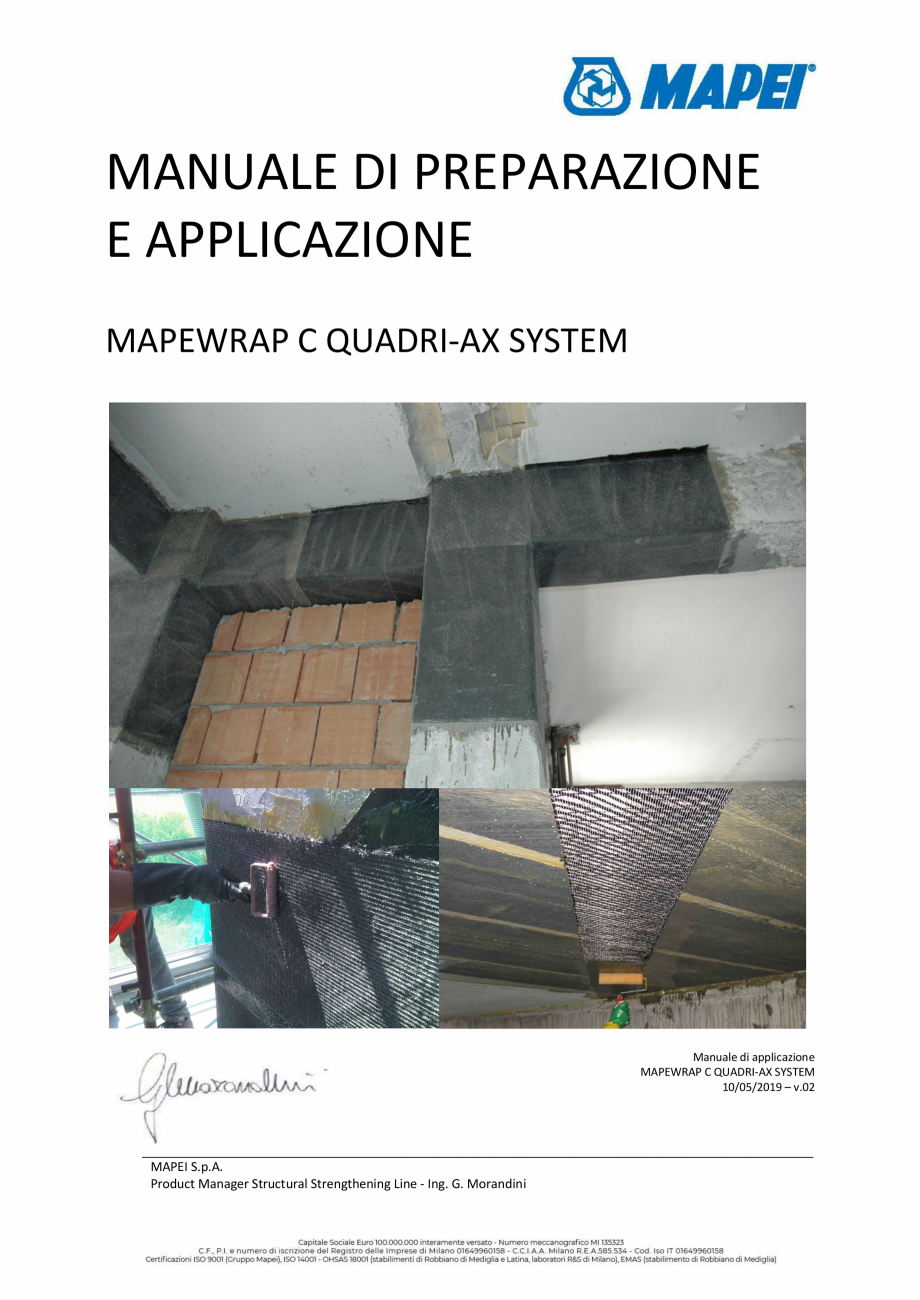 Sistem De Consolidare Structurala Din Tesatura Din Fibra De Carbon Cvadridirectionala Manual De Prepapre Si Aplicare Mapei Mapewrap C Quadri Ax System