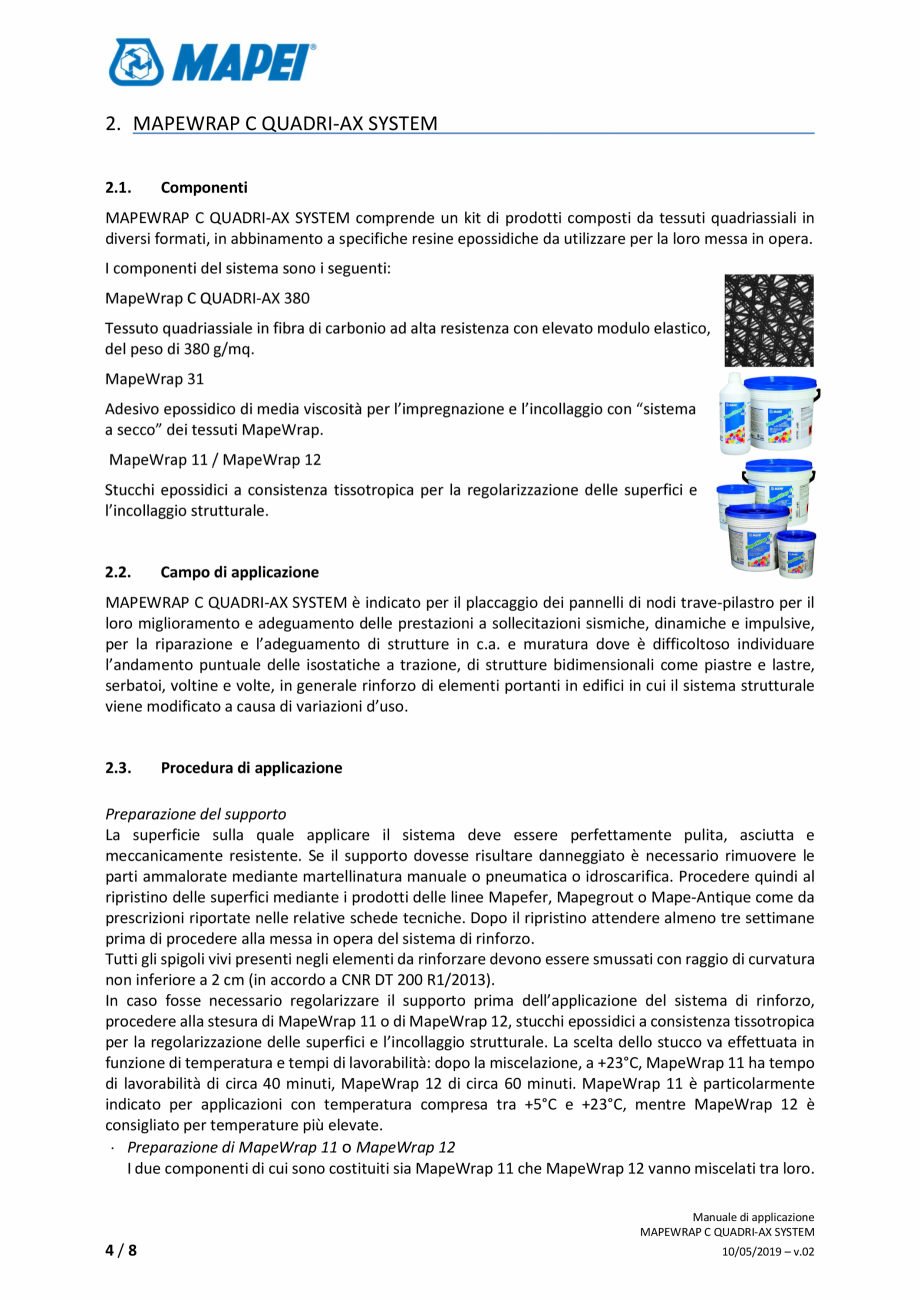 Pagina 4-Sistem de consolidare structurala din tesatura din fibra de carbon cvadridirectionala - Manual de...