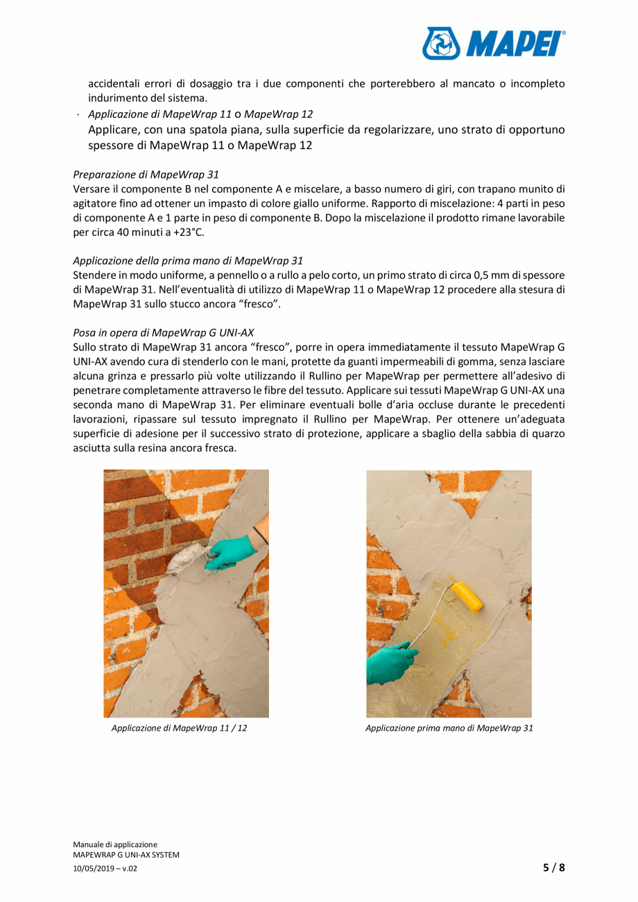 Pagina 5-Sistem de consolidare structurala - Manual de prepapre si aplicare MAPEI MAPEWRAP G UNI-AX SYSTEM...