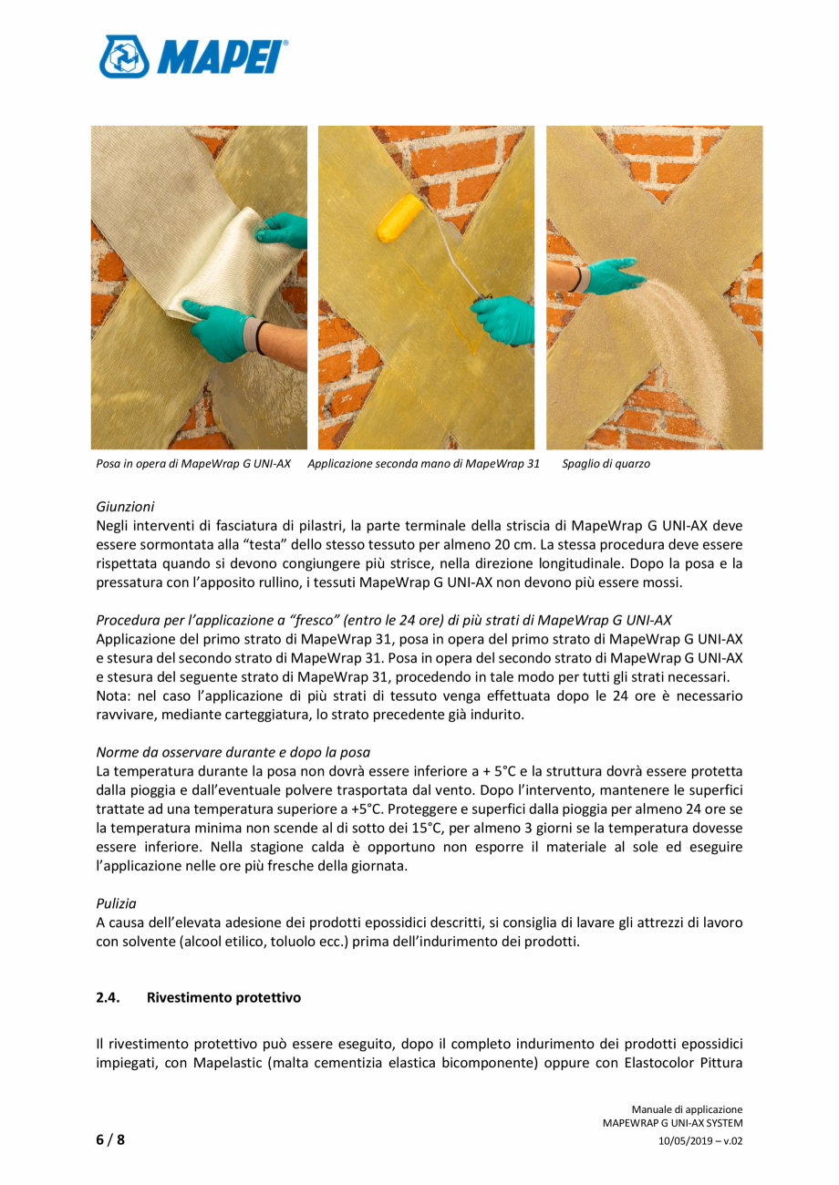 Pagina 6-Sistem de consolidare structurala - Manual de prepapre si aplicare MAPEI MAPEWRAP G UNI-AX SYSTEM...