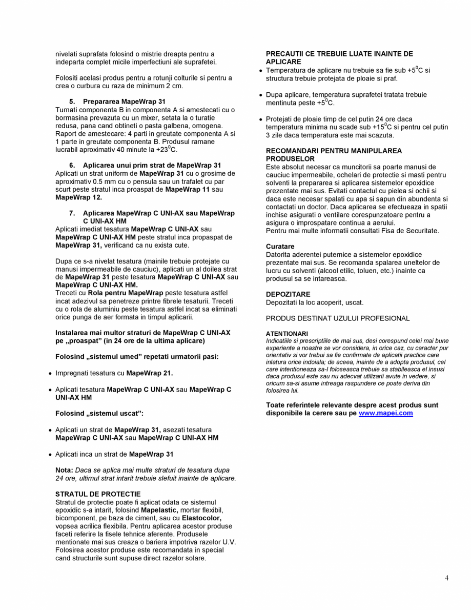 Pagina 4-Tesatura din fibra de carbon, uni-directionala, de mare rezistenta, cu modul de elasticitate ridicat...