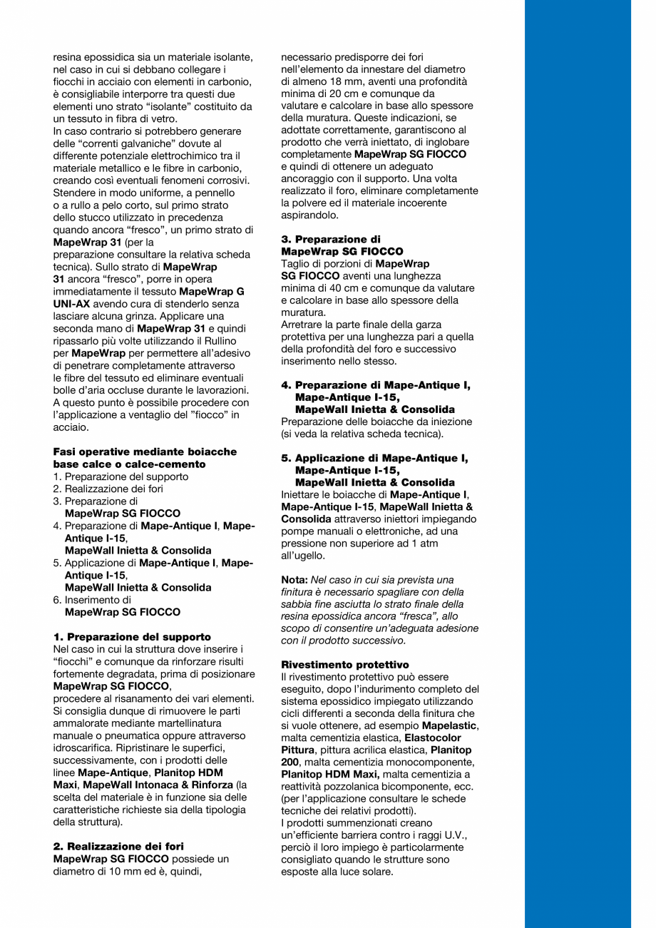 Pagina 4-Coarda din fibre de otel cu rezistenta ridicata pentru realizarea conexiunilor structurale MAPEI...