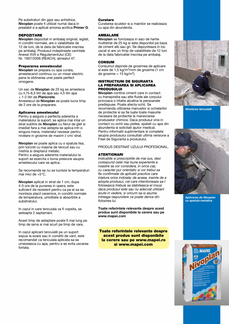 Pagina 3-Mortar de nivelare de interior si exterior pentru pereti sau tavane cu aplicare in grosime de la 2...