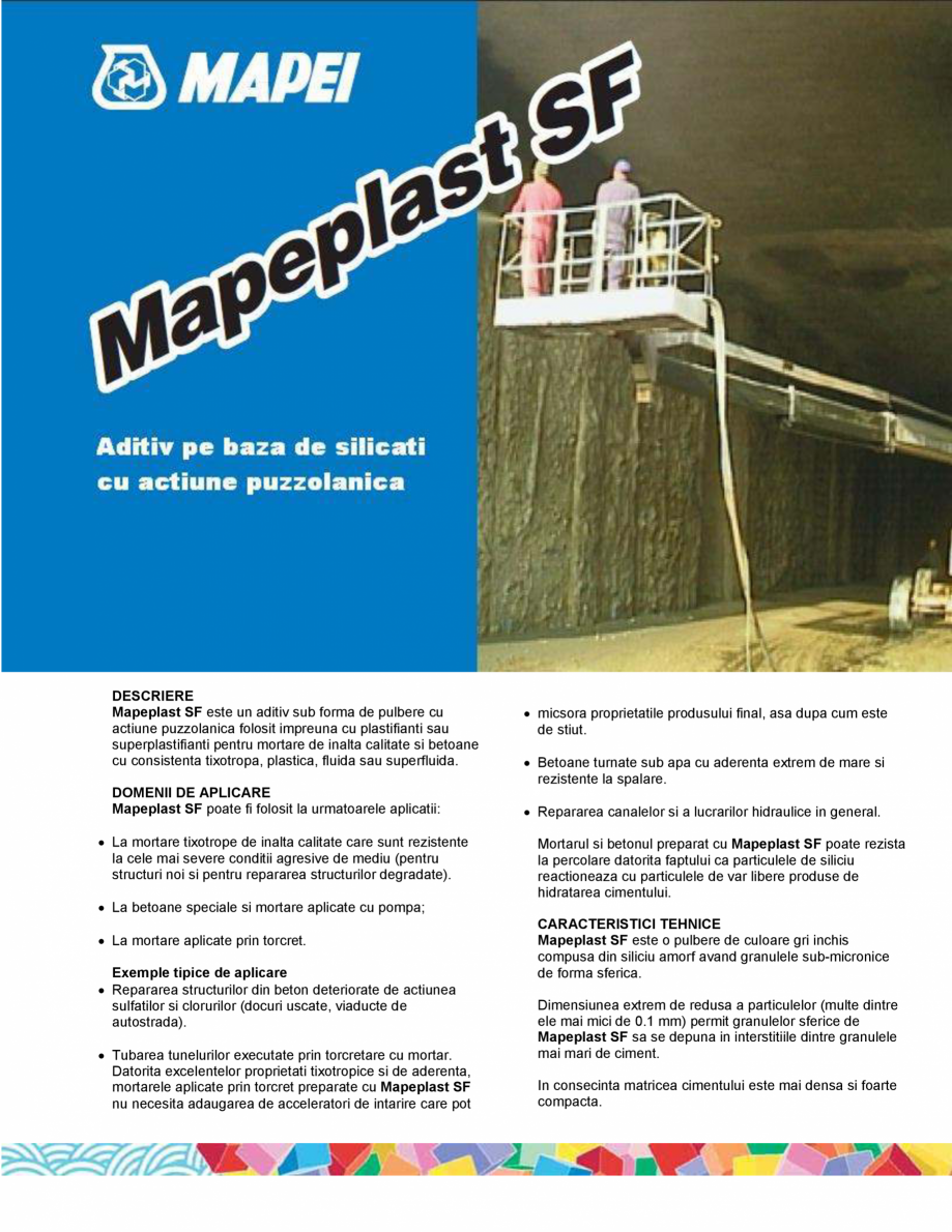 Pagina 1-Aditiv pe baza de silicati cu actiune puzzolanica MAPEI MAPEPLAST SF Fisa tehnica Romana DESCRIERE...