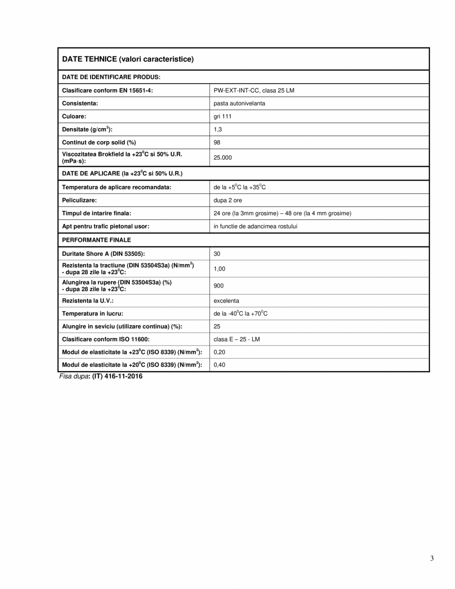 Pagina 3-Sigilant poliuretanic monocomponent MAPEI MAPEFLEX PU50 SL Fisa tehnica Romana  de 12 kg...