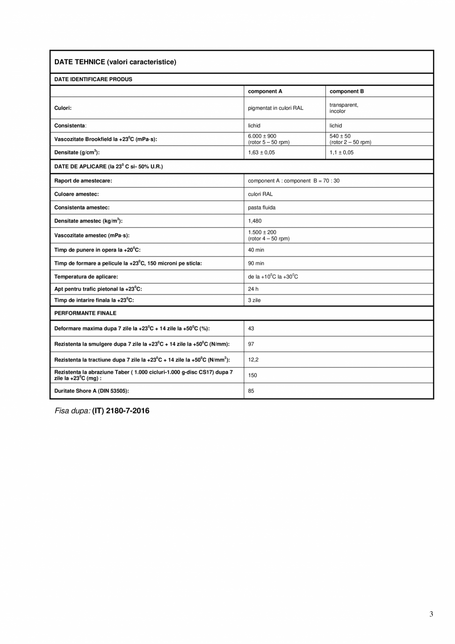 Pagina 3-Sigilant bicomponent poliuretanic, alifatic, flexibil, rezistent la uzura si raze UV MAPEI MAPEFLOOR...