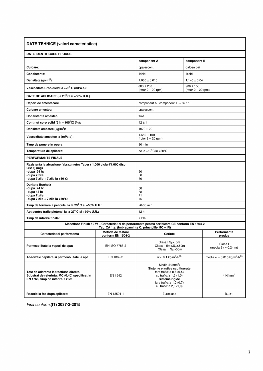 Pagina 3-Produs poliuretanic de finisare bicomponent in dispersie apoasa pentru tratament antipraf si...
