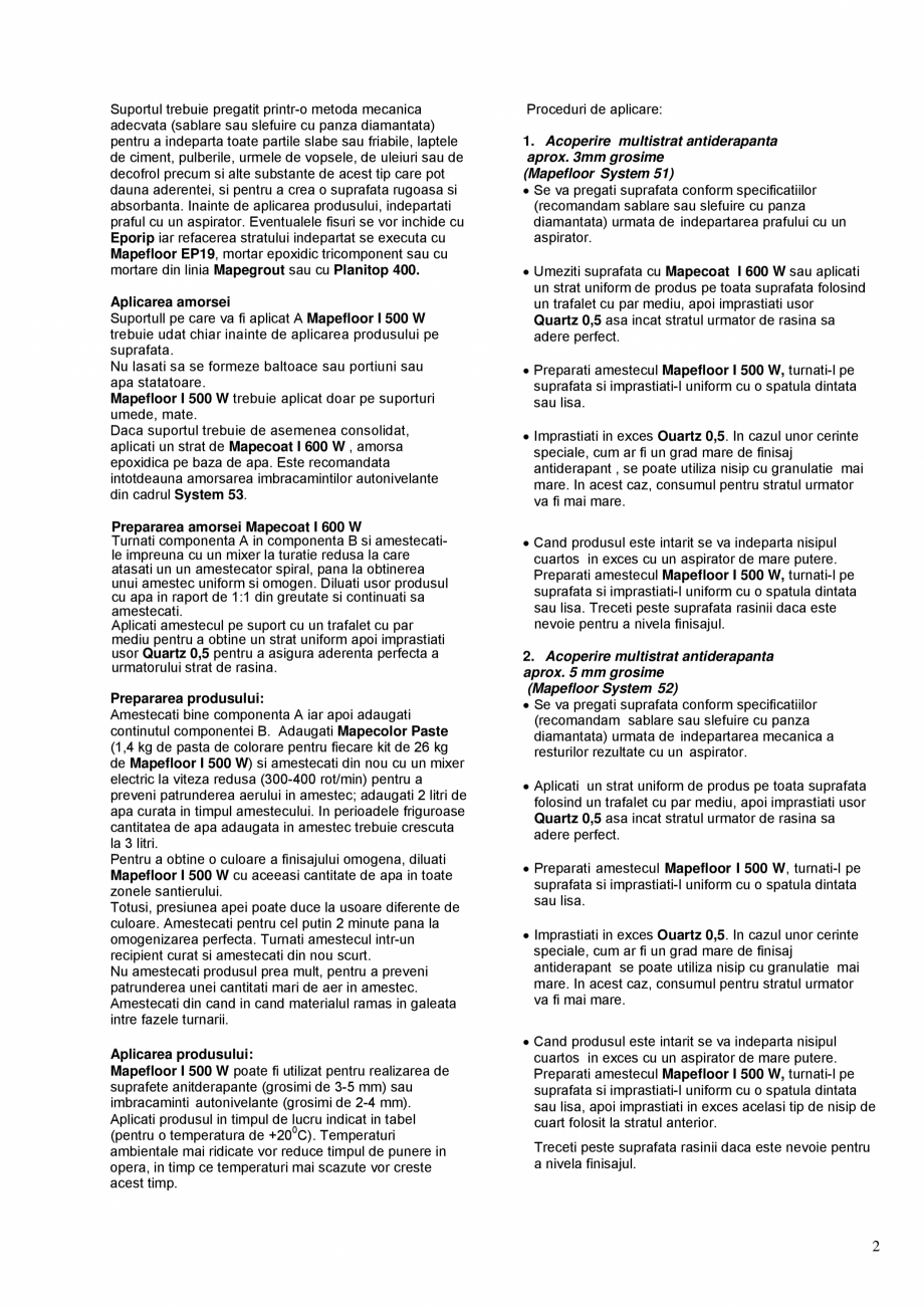 Pagina 2-Rasina epoxidica bicomponenta pentru creerea de imbracaminti permeabile la vapori pentru pardoseli...