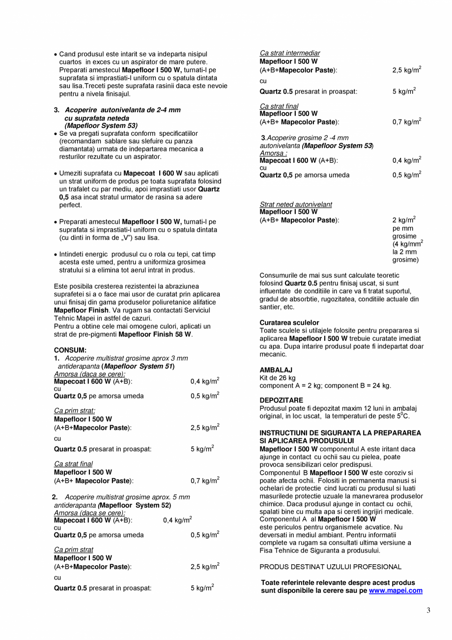 Pagina 3-Rasina epoxidica bicomponenta pentru creerea de imbracaminti permeabile la vapori pentru pardoseli...