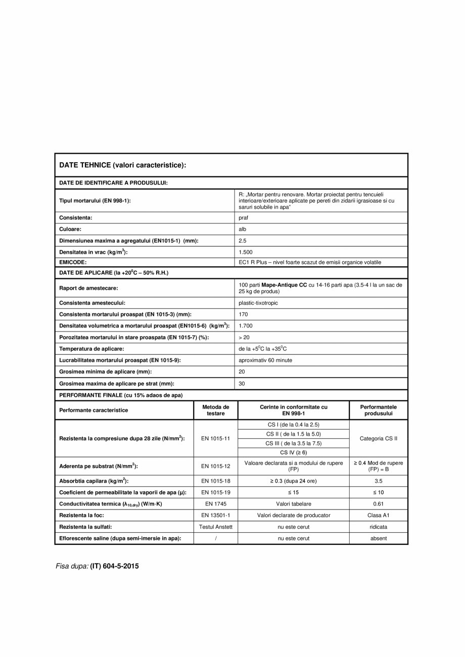 Pagina 4-Tencuiala de asanare pe baza de var si Eco-Pozzolan MAPEI MAPE-ANTIQUE MC Fisa tehnica Romana n...