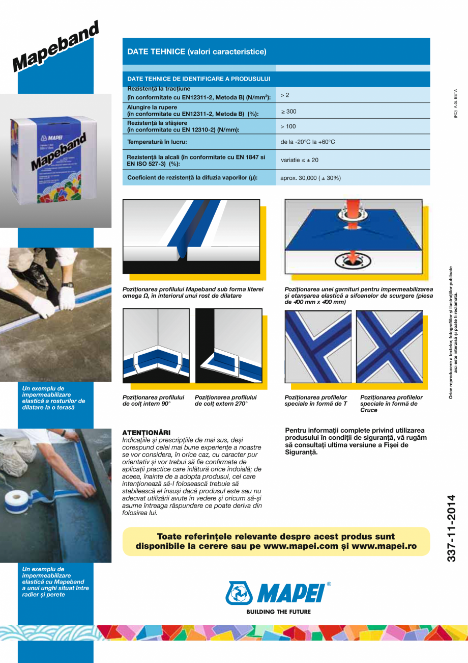 Pagina 2-Banda cauciucata rezistenta la alcali, pentru sistemele de hidroizolare pe baza de ciment MAPEI...